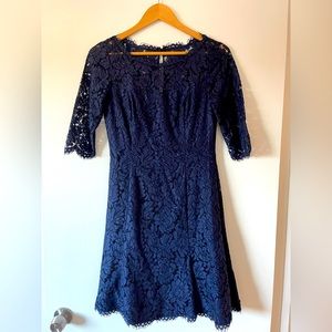 Eliza J Lace Fit & Flare Cocktail Dress
